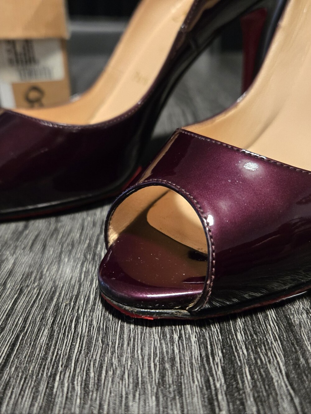 Christian Louboutin You You 100 Metal Patent Calf Oxblood 38/8